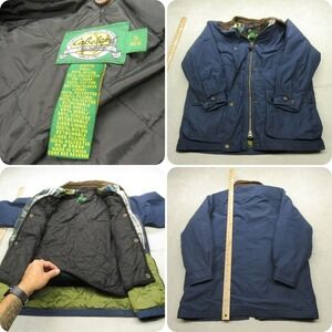 Cabelas Jacket Mens Small Blue Suede Removable Liner Wool Blend 3in1 VTG‎